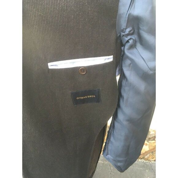 Gitman Bros Men's Sports Coat Brown Corduroy Brown Textured Made in Italy 42 R - Picture 10 of 11